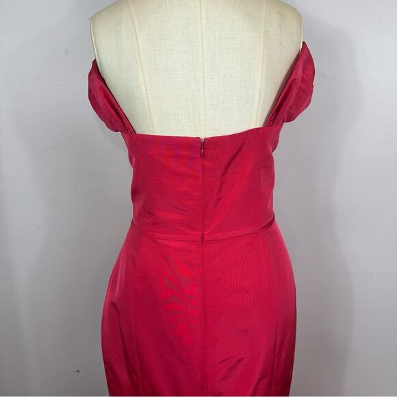Carolina Herrera NWT Azalea Pink Off Shoulder Trumpet Evening Gown Size 16 - Picture 10 of 12